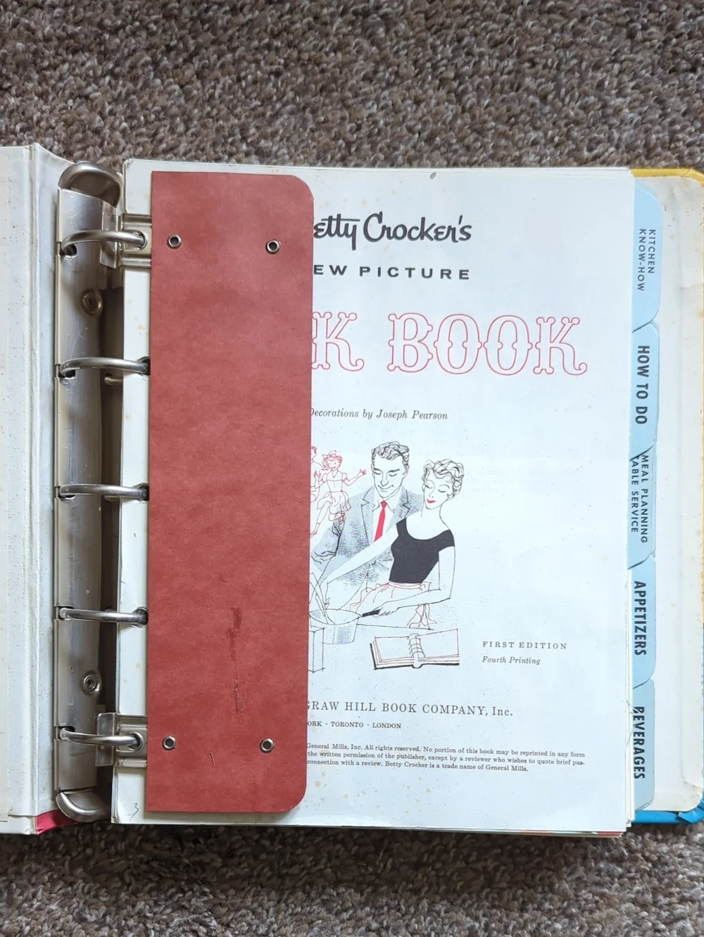Vintage 1961 Betty Crocker's 5 Ring Cookbook 1st Edition 4th Printing